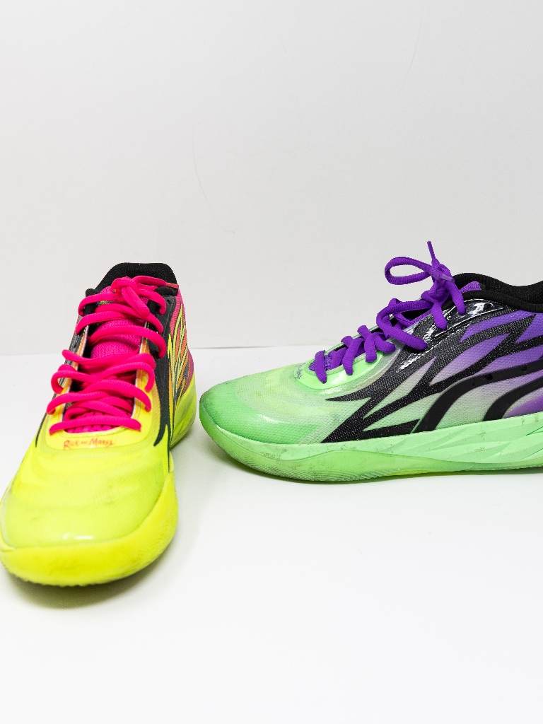 Puma Lamelo Ball Mb.02 Rick & Morty Adventures Low Top Sneakers Shoes Neon 9.5